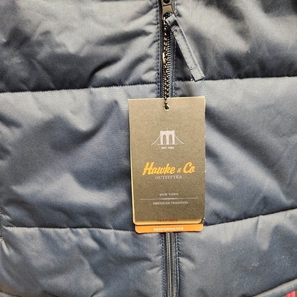 Hawke & Co Sz. M Down Fill Puffer Vest Full Zip Navy Sleeveless Insulated - Picture 6 of 7